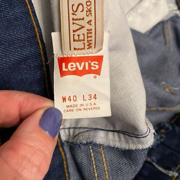 LEVI’S Vintage Orange Tab Straight Leg Dark Wash Men’s Jeans Size 37x27 - Picture 11 of 12